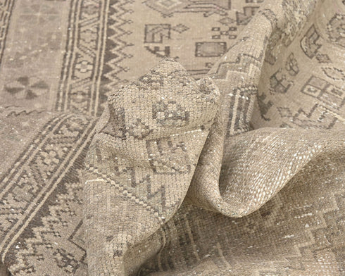 4x6 Vintage Brown Persian Style Hand Knotted Low Pile Wool Area Rug